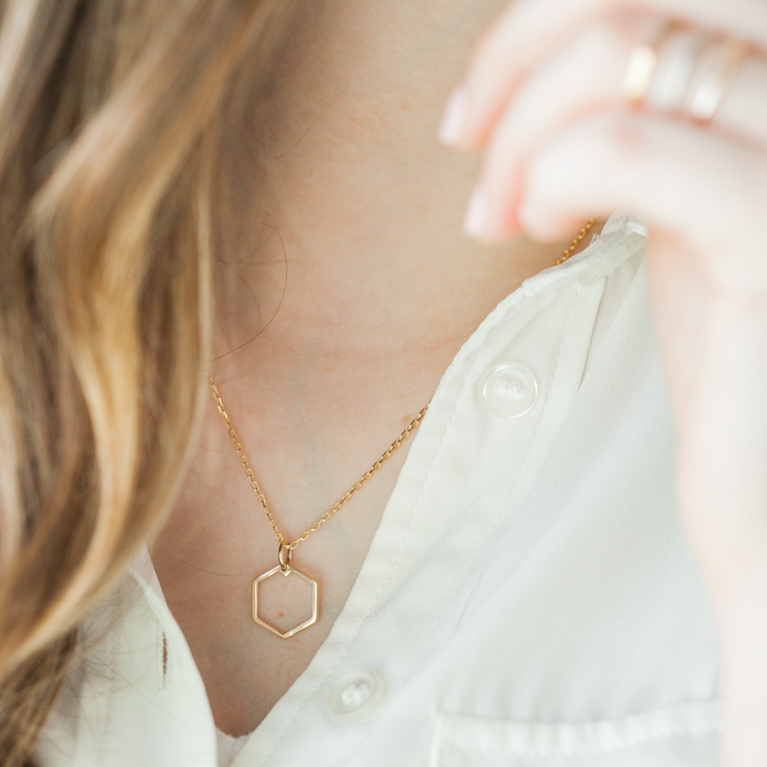 "Open" Hexagon Pendant