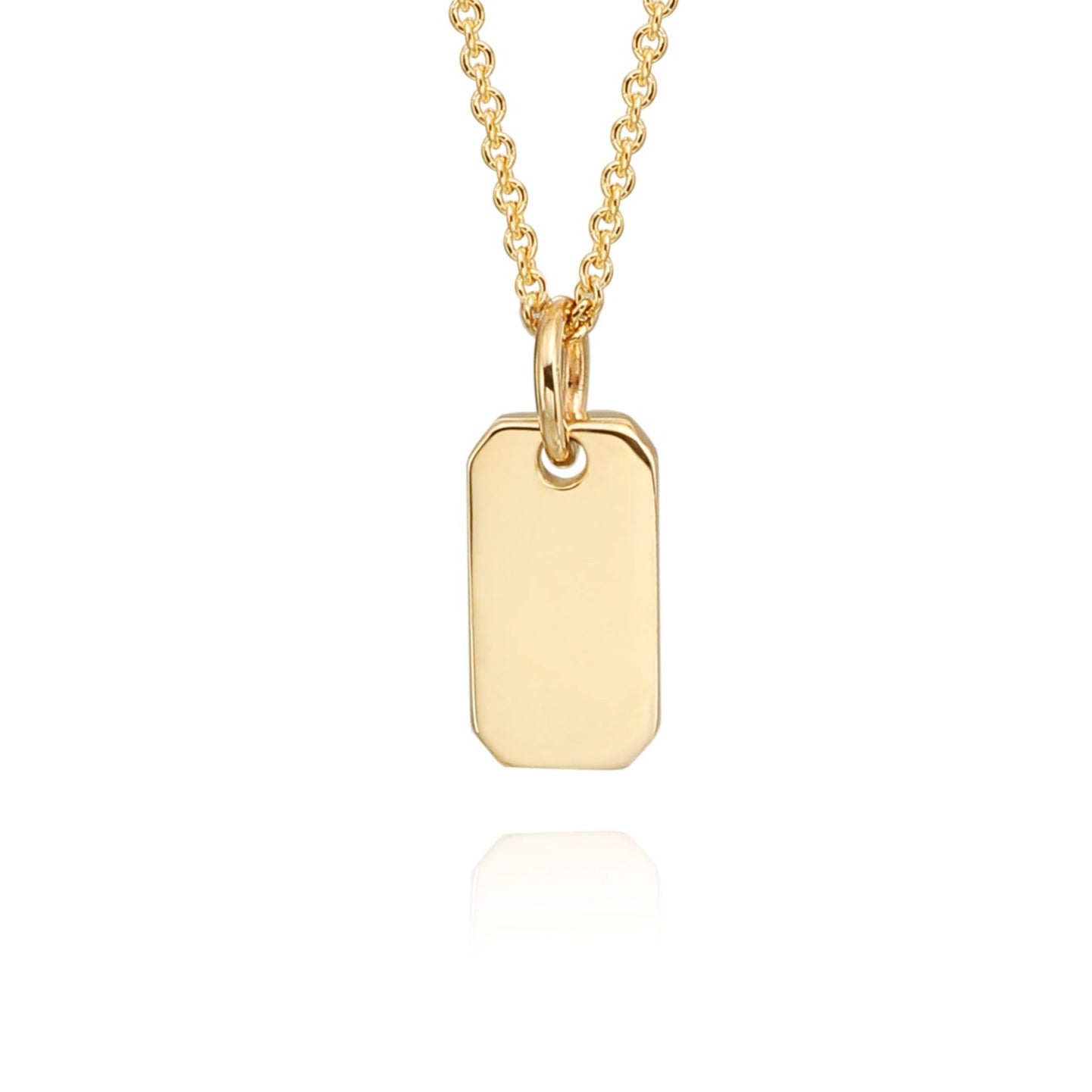 Tiny Emerald Cut Tag Pendant