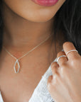 "Open" Elongated Hexagon Pendant