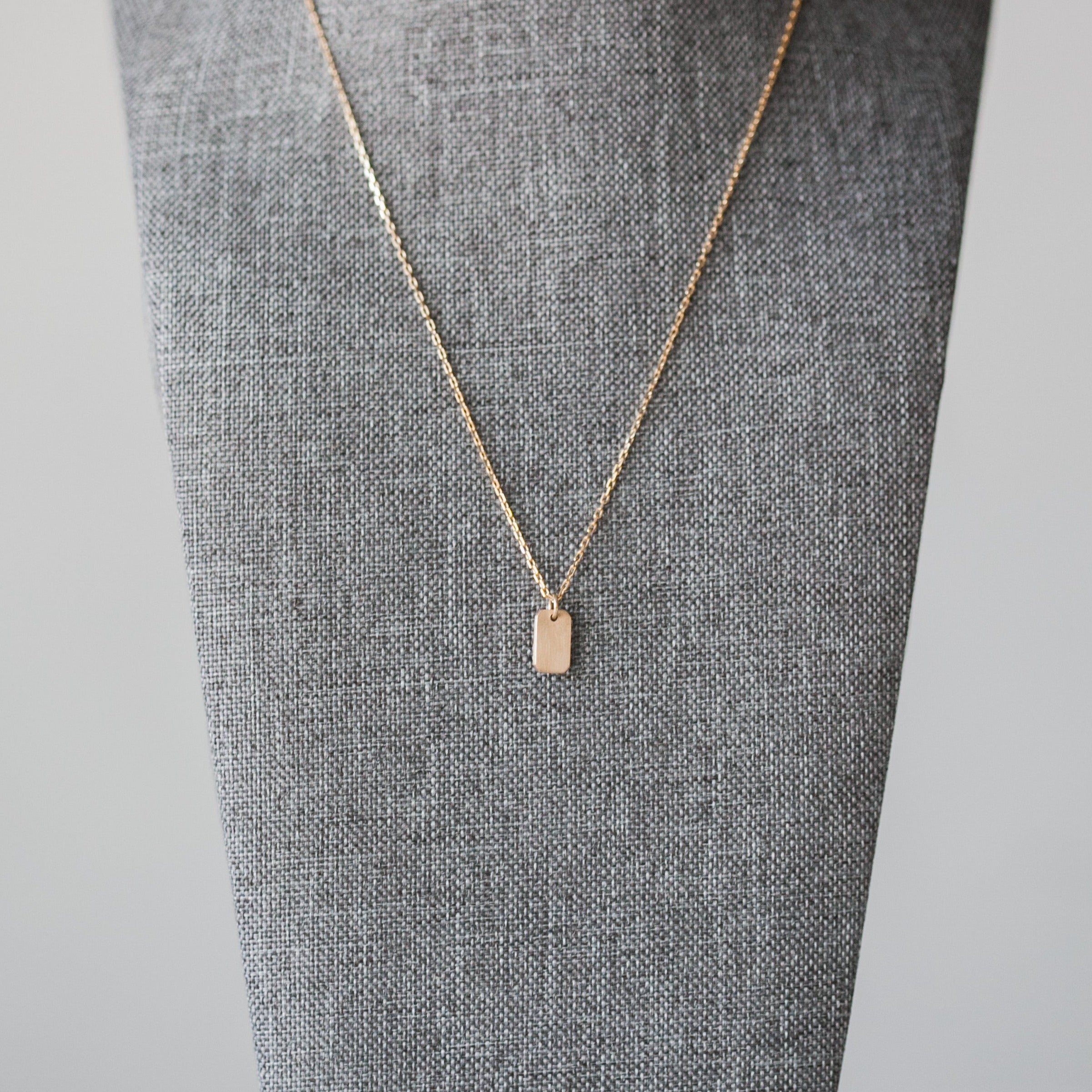 Tiny Emerald Cut Tag Pendant