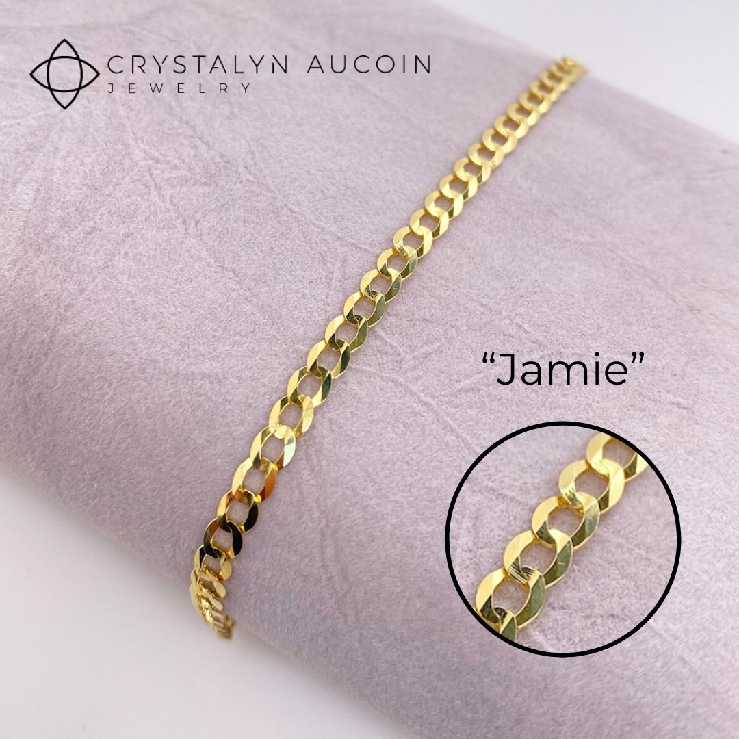 Connection: &quot;Jamie&quot; 14K Yellow Gold Curb Chain