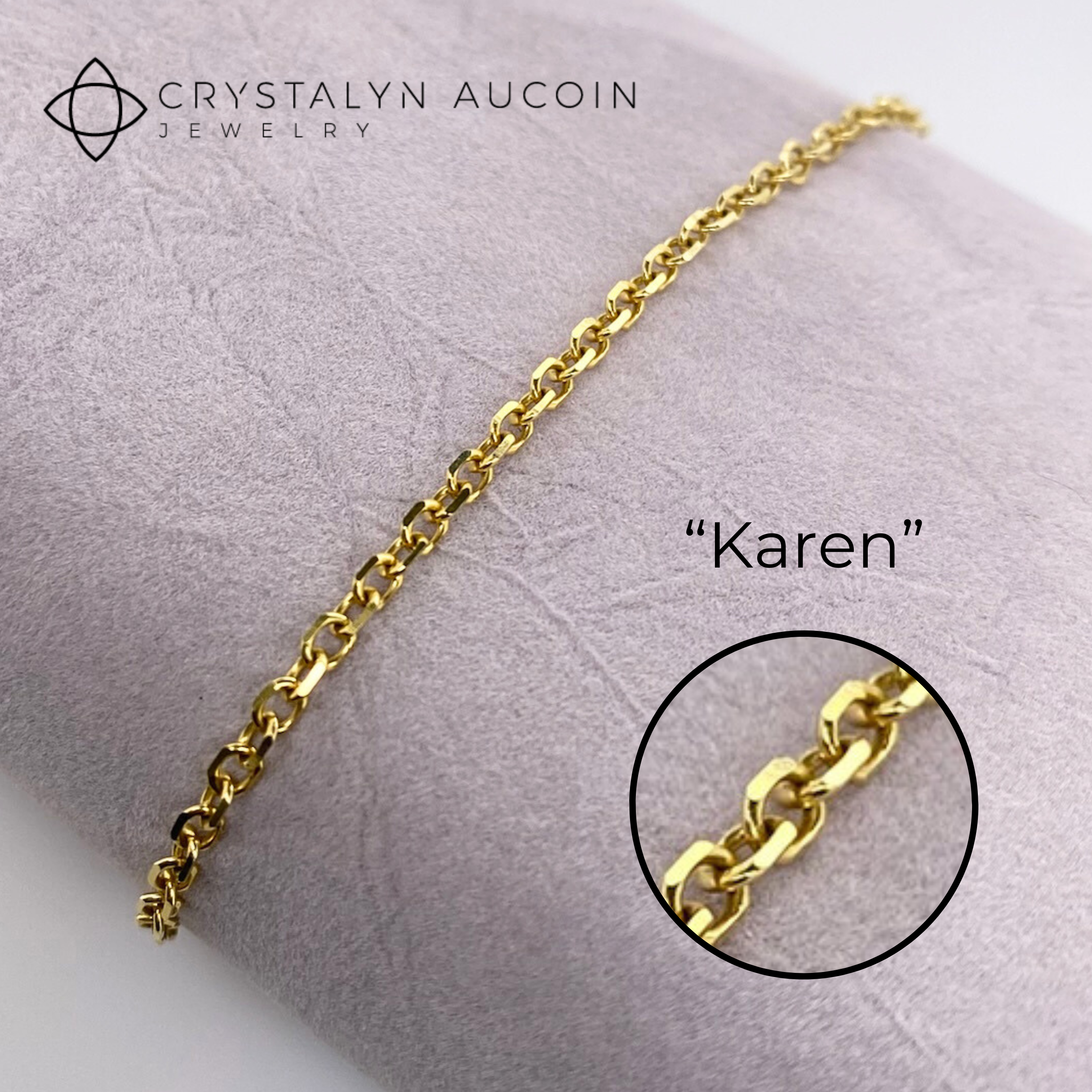 Connection: &quot;Karen&quot; 14K Yellow Gold Diamond-Cut Cable Chain