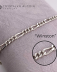 Connection: "Winston" Sterling Silver 3.5mm Figaro Chain