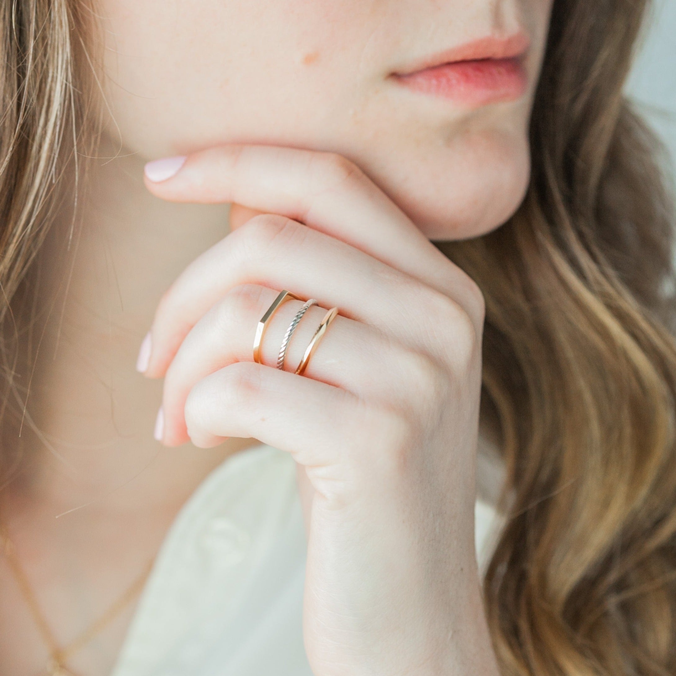 Angled Stacking Rings Stackable “Angled” Ring | Crystalyn Aucoin Fine Jewelry – CAJ